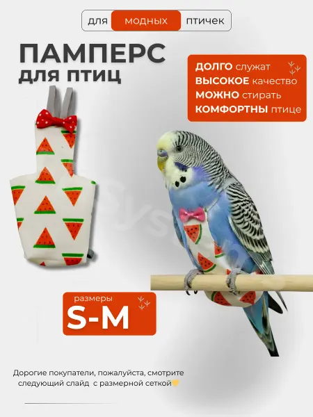 For Hair Systems Трусы подгузники памперсы для попугаев и птиц с арбузами