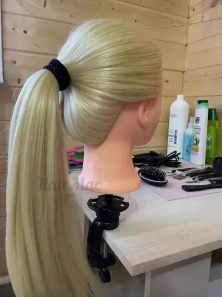 HairMac Манекен для причесок с искусственными волосами