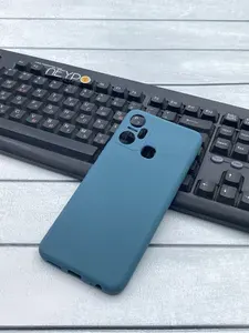Чехол для INFINIX Smart 6 Plus (X6823C) (6.82") (серо-зеленый) / Матовый, защита камеры, эластичный, ультратонкий / накладка на Инфиникс Смарт 6 Плюс
