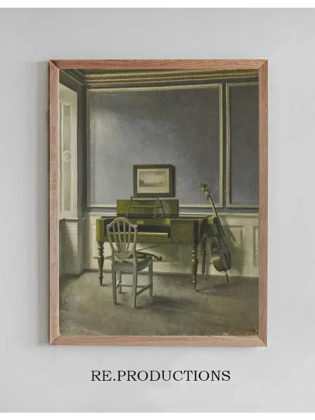 Re.productions Постер Interior. The Music Room - Vilhelm Hammershøi