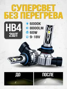 Лампы D2 светодиодные для автомобилей, цоколь HB4;9006
