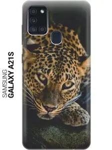 Ультратонкий силиконовый чехол-накладка для Samsung Galaxy A21s с принтом "Загадочный леопард"