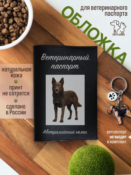 Russian.Handmade Обложка на ветеринарный паспорт для собак Австралийский келп…