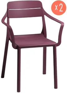 Комплект пластиковых кресел Cassia, 2 шт., цвет бургунди, Nardi, Италия