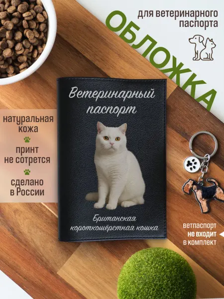 Russian.Handmade Обложка на вет паспорт для кошек Британская короткошерстная…