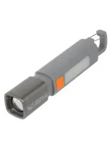 Фонарь DJ013, встроенный аккумулятор, USB-зарядка, карабин, металл/пластик, серый