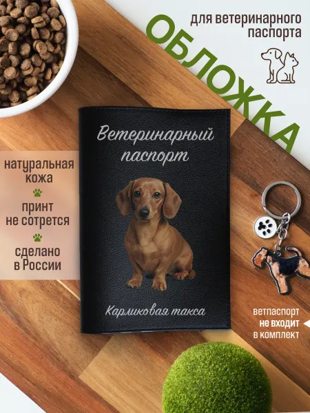 Russian.Handmade Обложка на ветеринарный паспорт для собак Карликовая такса