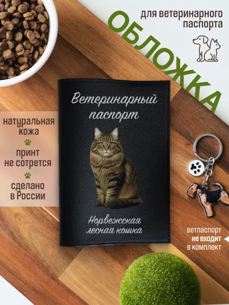 Russian.Handmade Обложка на ветеринарный паспорт Норвежская лесная кошка