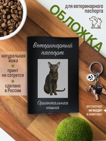 Russian.Handmade Обложка на ветеринарный паспорт Ориентальная кошка