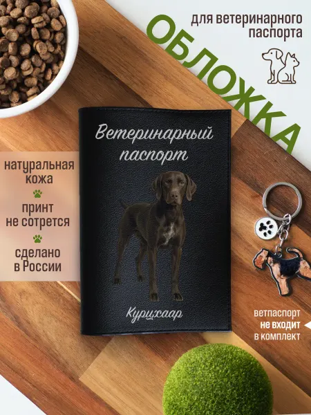 Russian.Handmade Обложка на ветеринарный паспорт для собак Курцхаар