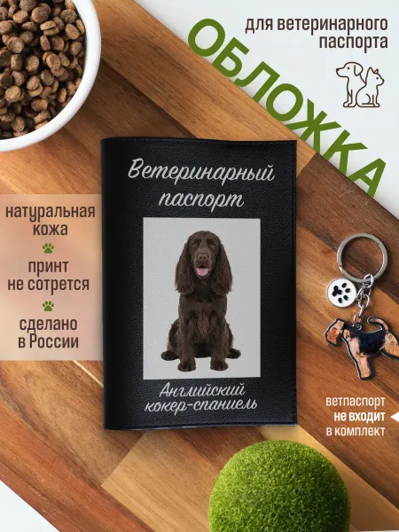 Russian.Handmade Обложка на ветеринарный паспорт Английский кокер-спаниель