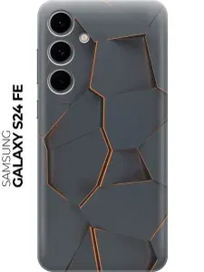 Силиконовый чехол на Samsung Galaxy S24 FE с принтом "Графитовый излом"