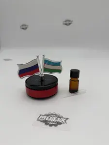 Автомобильный ароматизатор с солнечной панелью Флаг Узбекистана, флаг России