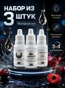 Ароматизатор для автомобиля набор 3 шт / Наполнитель и жидкость для автопарфюма в машину масляный 45 мл