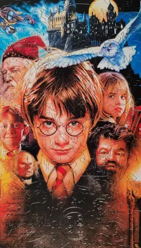 Пазл Гарри Поттер и все деревянный фигурный в рамке