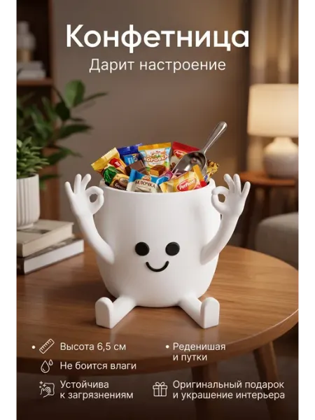 Конфетница декоративная человечек
