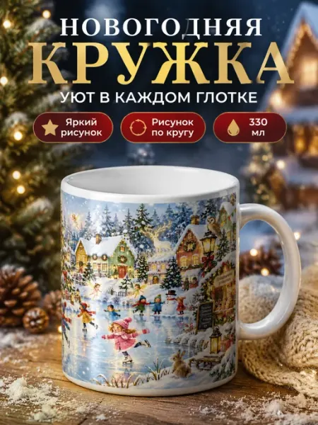 Кружка новогодняя подарочная НЕЙРО PRINT