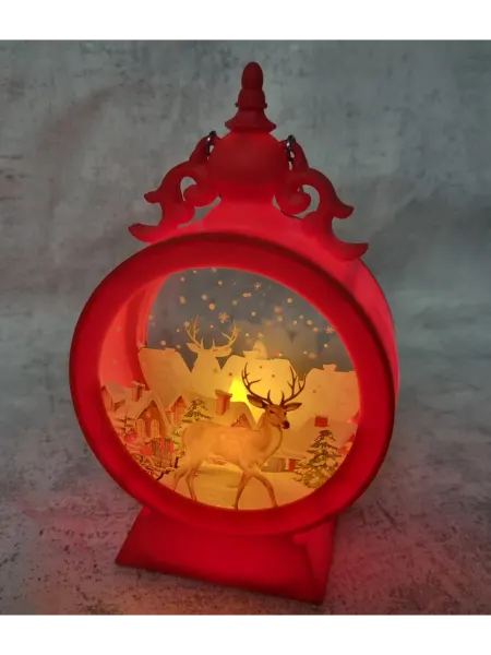 Happy new year Новогодний фонарь ночник-Олень с Елкой