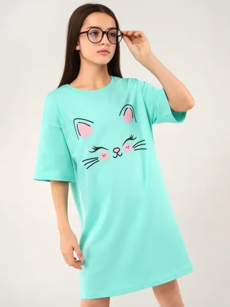 Happyfox Туника детская оверсайз с принтом домашняя