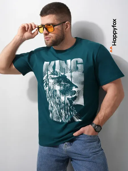 Happyfox Футболка с принтом лев хлопковая