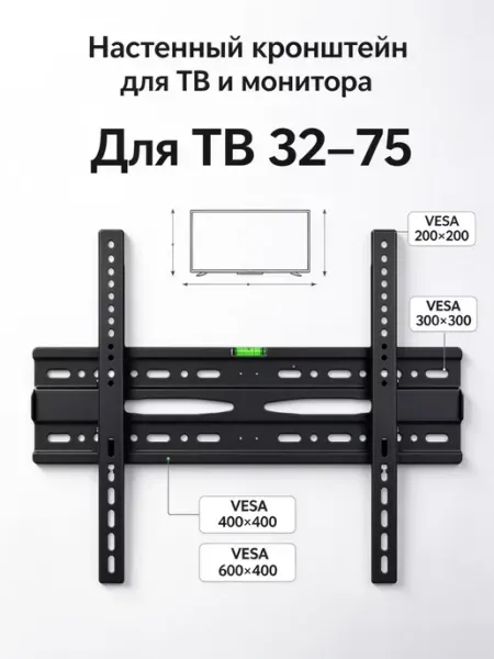Кронштейн настенный для экрана телевизора 32-75 дюймов