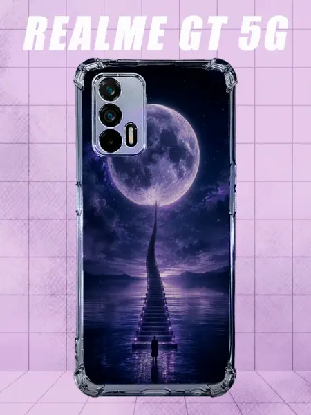 Чехол на Realme Gt 5G с принтом лунное озеро PRINTberries