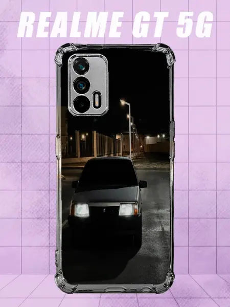 Чехол на Realme Gt 5G с принтом машина ночью PRINTberries