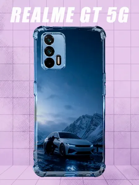 Чехол на Realme Gt 5G с принтом спортивная машина PRINTberries