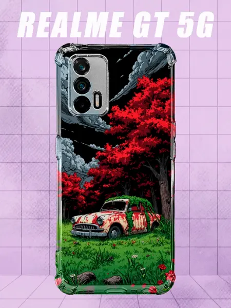Чехол на Realme Gt 5G с принтом машина PRINTberries