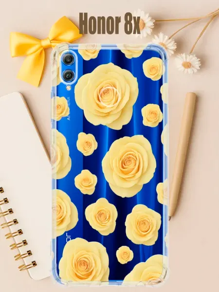 Чехол на honor 8x с принтом роза