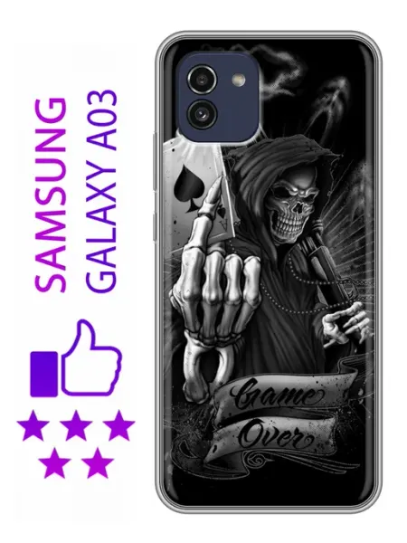 Чехол на Samsung Galaxy A03 с принтом Скелет inThisCase