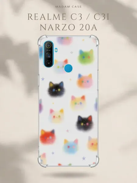 Чехол на Realme C3 Котики Madam Case