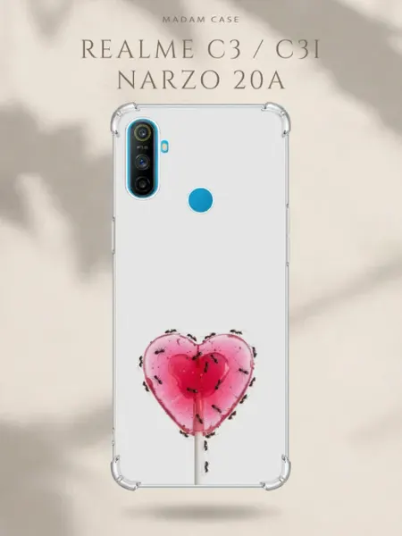 Чехол на Realme C3 Муравьи на леденце Madam Case
