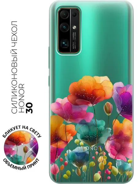 Чехол на 30 с цветочками HONOR
