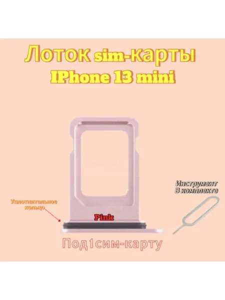 Лоток (держатель) SIM-карты IPhone 13 mini (PINK)