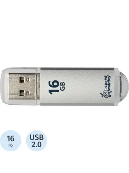 Флешка USB 2.0 16 ГБ SmartBuy V-Cut (SB16GBVC-S) 1шт