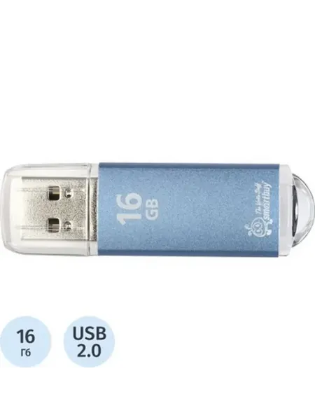 Флешка USB 2.0 16 ГБ SmartBuy V-Cut (SB16GBVC-B) 1шт