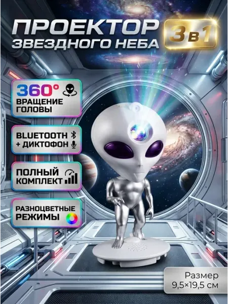 Проектор звездного неба пришелец 360 градусов Miraculous