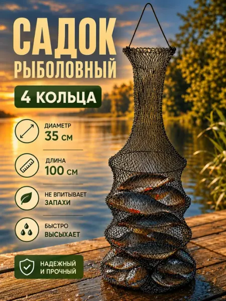 Садок рыболовный 4 кольца 35см диаметр Мир рыбалки и туризма