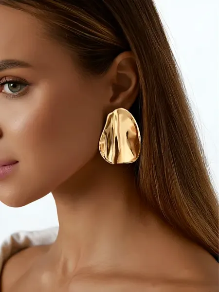 Серьги мятые пластины SHAYON