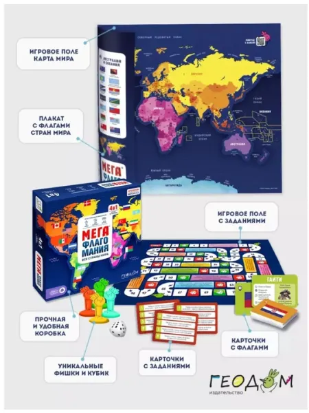 Настольная игра «Мега Флагомания» - Настольные игры