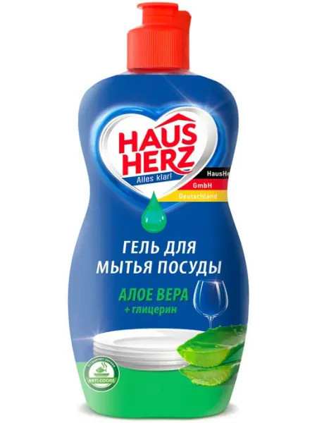 Haus herz Средство для мытья посуды Глицерин и Алоэ Вера 450мл