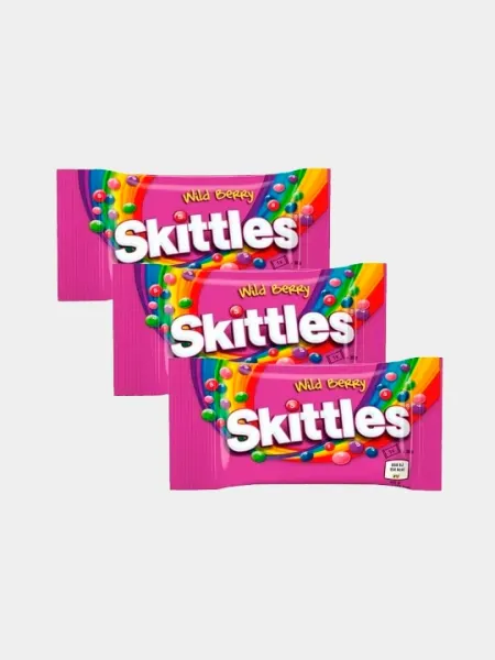 Skittles Лесные Ягоды (EU) 95 г × 3 шт - Конфеты, карамель, леденцы