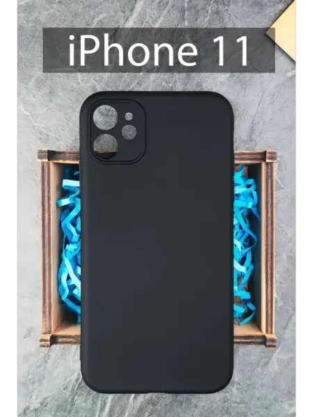 Чехол на iPhone 11 силиконовый черный COVERGOOD