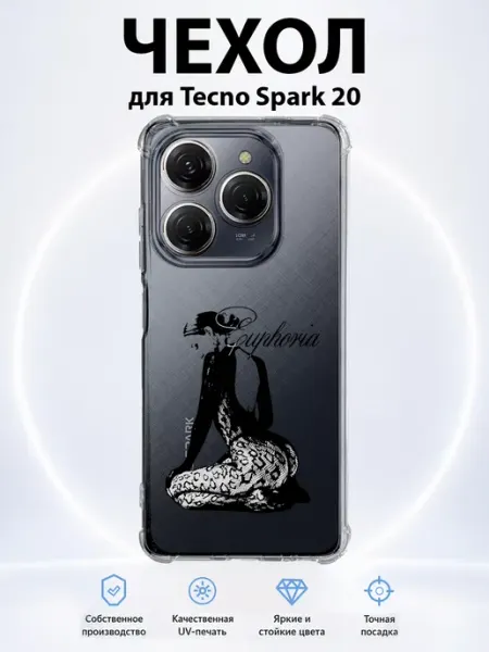 Чехол на Tecno Spark 20 euphoria девушка PRINTberries