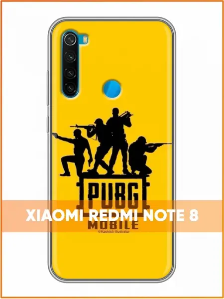 Чехол на Xiaomi RedMi Note 8 с принтом PUBG Case Face