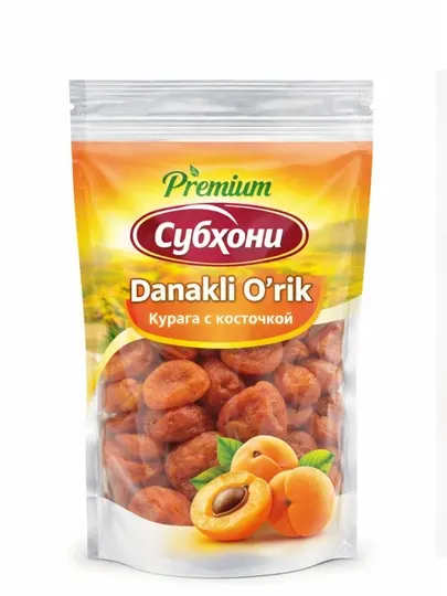 Hayot Ne`matlari- курага с косточкой «Субхони» – натуральный и вкусный сухофрукт 200 гр