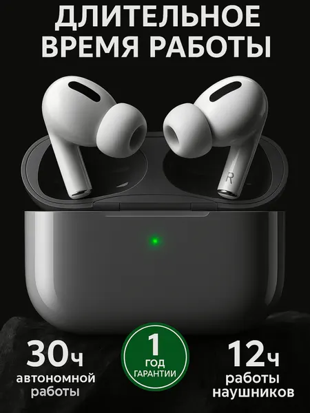 Наушники AirPods Pro 2 (чехол в подарок) — UltraSync Edition, шумоподавление, комфорт, интеллектуальная аудио-технология