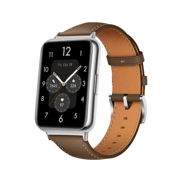 Кожаный ремешок MyPads для Huawei Watch Fit 2, винтажный, коричневый