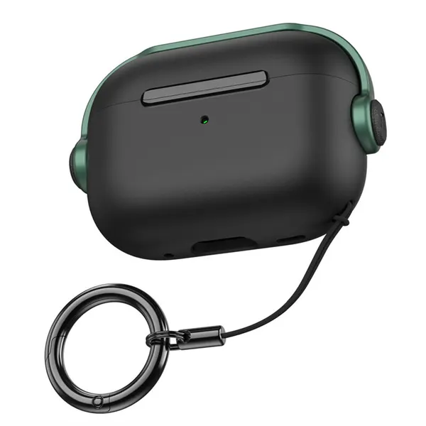 Чехол для наушников Aks-Guard для Apple AirPods Pro Stand черный и зеленый